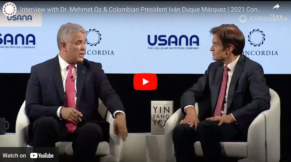 interview with dr. mehmet oz & colombian president iván duque márquez 2021 concordia annual summit