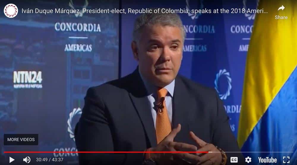 iván duque márquez president elect, republic of colombia, speaks at the 2018 americas summit