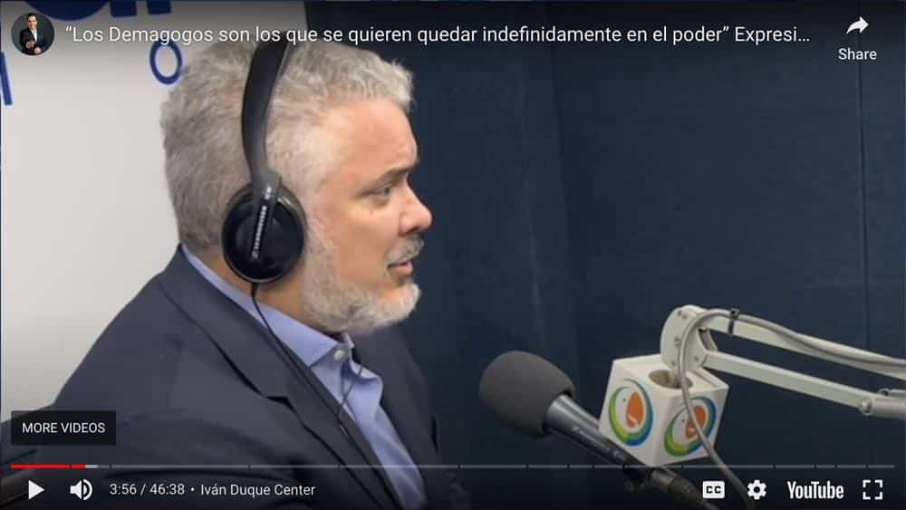los demagogos son los que se quieren quedar indefinidamente en el poder expresidente ivan duque