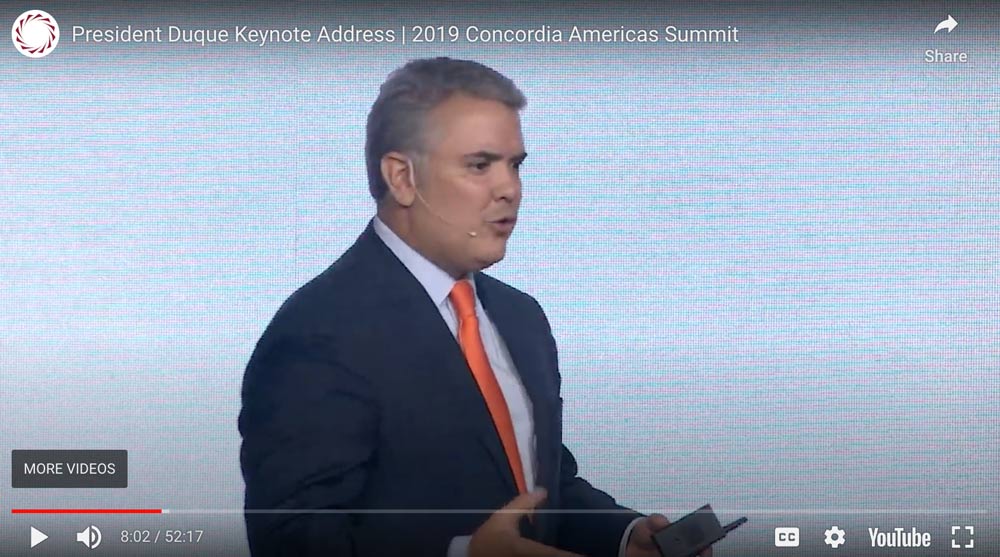 president duque keynote address 2019 concordia americas summit
